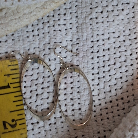 Vintage sterling oblong illusion earrings - Picture 5 of 8